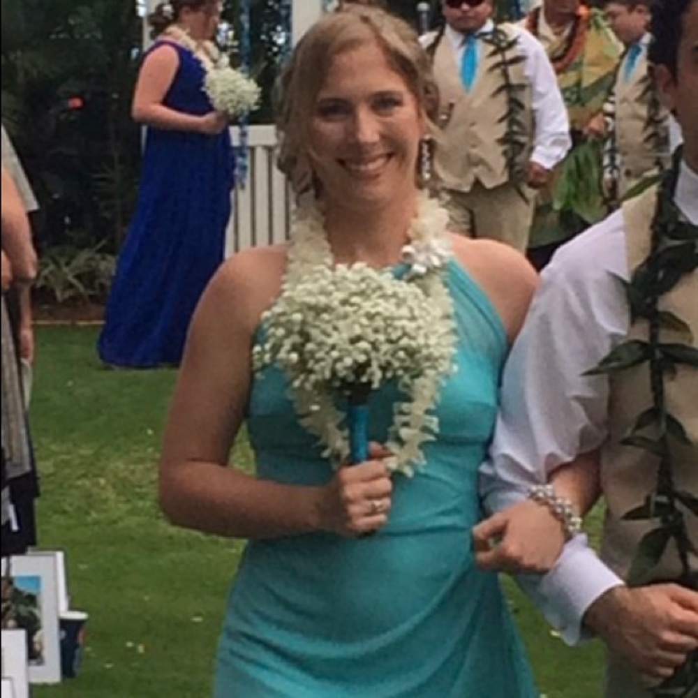 Aqua formal evening gown